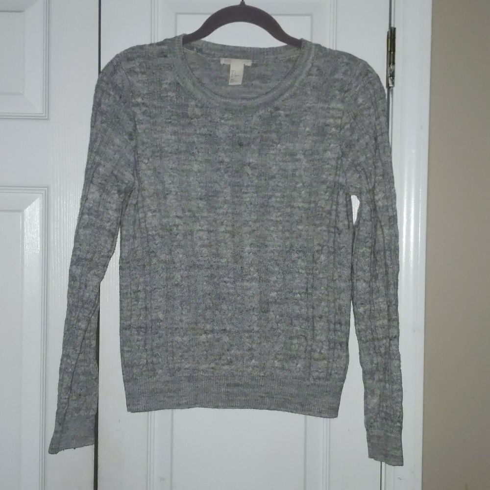 H&M  marbled gray cable knit sweater Sz S